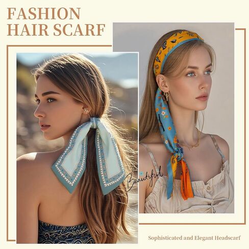 4 حزمة Satin Silk Scarf for Women Head Hair Hair Bag Bag Accessory Lightweight Bandana Gift in Saudi Arabia