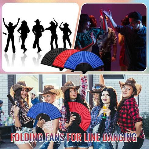 Chunful 6 Pieces Classic Folding Hand Fans Silk Bamboo Handheld Chinese Foldable Fans for Women Dancing Wedding Performance Party Favor Home Decorations Festival Gifts(Multicolor) in Saudi Arabia