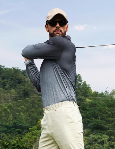 APTRO Long Sleeve Polo Shirts for Men Performance Golf Shirt Dry Fit Moisture Wicking Fashion Print T-Shirt in Kuwait