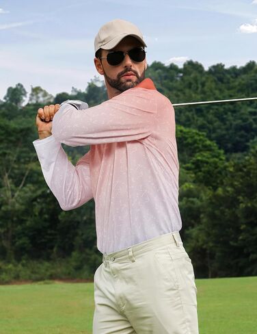 APTRO Long Sleeve Polo Shirts for Men Performance Golf Shirt Dry Fit Moisture Wicking Fashion Print T-Shirt in Kuwait
