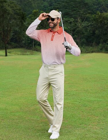 APTRO Long Sleeve Polo Shirts for Men Performance Golf Shirt Dry Fit Moisture Wicking Fashion Print T-Shirt in Kuwait