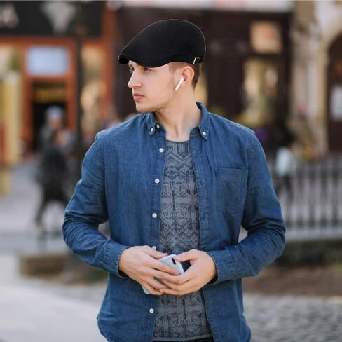 meioro Men's Newsboy Cap Ivy Cotton Flat Hat Adjustable Cabbie Driving Hats Gatsby Irish Hunting Beret Caps in Saudi Arabia
