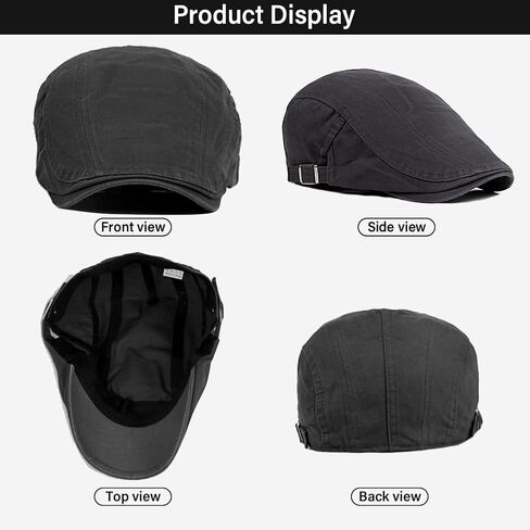 Meioro Men's Newsboy Cap Ivy Cotton Flat Hat Cabbie Cabbie Driving Hats Gatsby Gatsby Irish Hunting Beret Caps in Kuwait