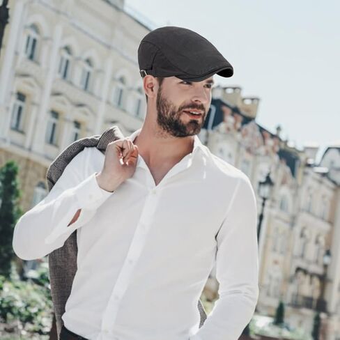 Meioro Men's Newsboy Cap Ivy Cotton Flat Hat Cabbie Cabbie Driving Hats Gatsby Gatsby Irish Hunting Beret Caps in Kuwait