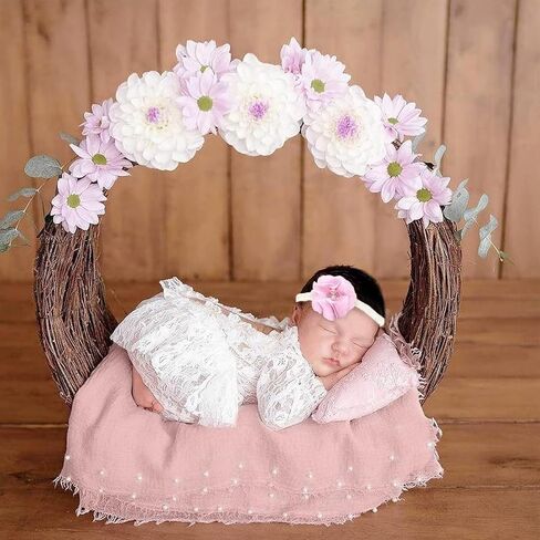 Newborn Photography Props Blanket-6 Pcs Baby Photoshoot Props Wrap for Boy Girl Baby Photo Props Blanket Headbands in Saudi Arabia