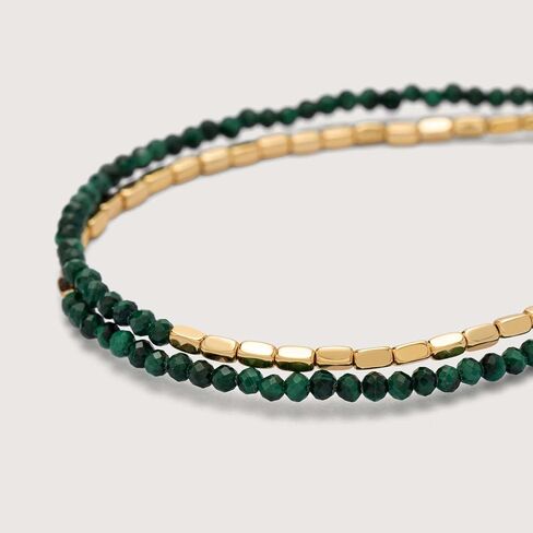 MEVECCO Bead Bracelet for Women Layered Stone Mixed Bracelets 18K Gold Plated Handmade Custom Beaded Charm Chain Bracelet Stack Jewelry Gifts in Saudi Arabia