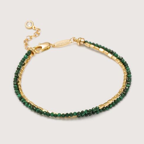 MEVECCO Bead Bracelet for Women Layered Stone Mixed Bracelets 18K Gold Plated Handmade Custom Beaded Charm Chain Bracelet Stack Jewelry Gifts in Saudi Arabia