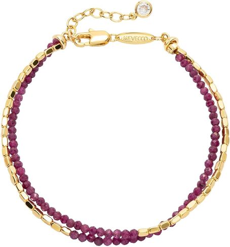MEVECCO Bead Bracelet for Women Layered Stone Mixed Bracelets 18K Gold Plated Handmade Custom Beaded Charm Chain Bracelet Stack Jewelry Gifts in Saudi Arabia