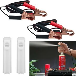 4PCS Fuel Injector Cleaner Kit, 12V Auto Fuel Injector Flush Cleaner Adapter DIY Kit with Test Lead, Diesel Gas Injectors Nozzle for Car Fuel Injector Tester Fuel Pump Pressure Test
