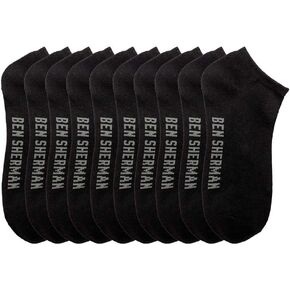 Ben Sherman Mens 10 أزواج في الكاحل الجوارب الصلبة المنخفضة-الجوارب الصلبة-Men Multi-Pack Comfort Fit Performance حجم 10-13