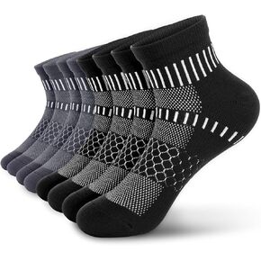 IRAMY Ankle Compression Socks for Women Men Coolmax Moisture Wicking Running Socks Plantar Fasciitis Relief 2/4/6 Pairs