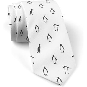 ( Penguins Black White ) Fashion Novelty Necktie, Conversation Neckwear Ties Great for Party and Events