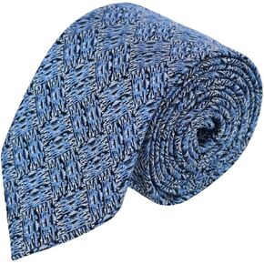 Trafalgar Men's Benito's Blue Basketweave Patterned Silk Novelty Necktie