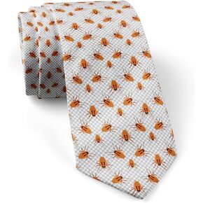 ( Cockroach On Checkered ) Fashion Novelty Necktie, Conversation Neckwear Ties Great for Party and Events
