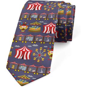 Necktie القابل للوقم ، شاحنات الحيوانات فيريس عجلات ، ربطة عنق ، 3.7 "، متعدد الألوان