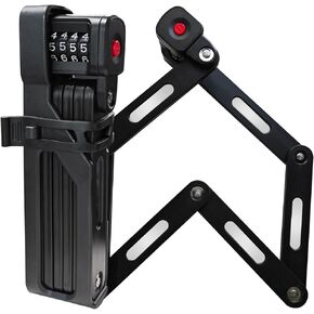 35 Inch Folding Bike Lock with Mount Bracket Kit, 4-Digit Combination for Bicycles, Electric Scooters, Heavy Duty Anti-Theft, Anti-Cut, Anti-Pry Bicycle Lock