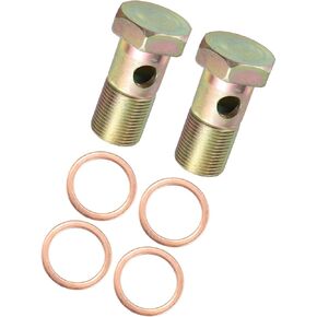 Motoforti 2 Set Banjo Bolt Brake Fitting Adapter Kit M22x1.5 Brake Line Thread Single Banjo Bolt with 22mm Washers Long-lasting