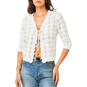 Women's Bolero Shrug 3/4 Sleeve Cropped Cardigan Tie Front Shrug Sweaters Casual Jacket for Dresses
