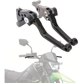 Motorcycle Brake Clutch Lever Pivot Levers Set Adjustable CNC for KLX 300 KLX300 KLX300SM 20-24 KLX230 KLX230R KLX230SM 20-23 KLX250 08-20 KLX125 10-16 Dirt Pit Bike Black