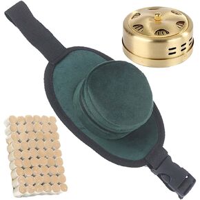 طقم موكسيبوس قابلة لإعادة الاستخدام المحمولة مع علبة النحاس و 54 أغطية نسيج مخروطي Mini Moxa لاستخدام إكسسوارات العافية الصينية التقليدية للحرارة العشبية (مجموعة موكب في موكب)