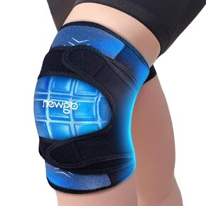 NEWGO Knee Ice Pack Wrap for Post Knee Surgery, 3X Longer Cold Retention, Secure Fit & 360°Coverage for Athletes, Chronic Pain Sufferers – Stays Put During Movement, Leakproof & Reusable
