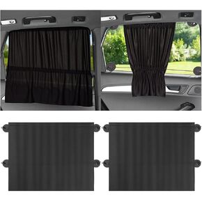 2PCS Car Side Window Sun Shades, Suction Cup Vehicle Sunshade Curtain with UV Rays Protection, Removable Auto Window Sunscreen for Protecting Privacy, Universal for SUV, Truck, RV