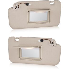 2PCS DRIVER & PACKENG SING SUN VISOR مع Light Fit for Nissan Murano 2000 2010 2011 2012 2013 ، يستبدل 96401-1AA1B 96400-1AA1B Beige
