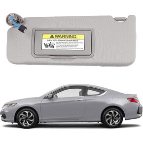 Dasbecan Beige Pair Left Driver and Right Passenger Side Sun Visor with Light Compatible with Honda Accord 2008-2017 Replaces# 83280-TA5-A51ZA