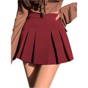 SOLY HUX Women's Pleated Skirt High Waisted A Line Casual Mini Skirts
