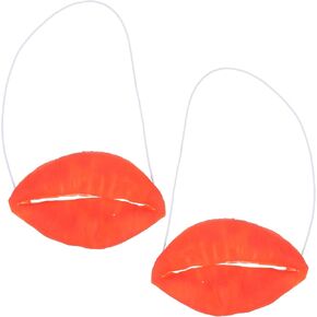 Hemoton 2pcs Halloween Sausage Mouth Decor Funny Facial Cosplay Props Red Lips Decors Toys for Dance Party
