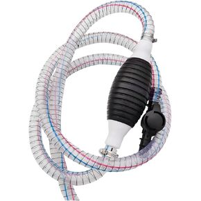 Car Siphon Pump, Manual Portable Vehicle Gasoline Transfer Siphoning Kit with 2M Syphon Steel Hose, Hand Automotive Accessories for Gas Oil Petrol Diesel Liquid Water, Universal Fit