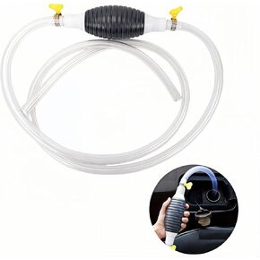 9.8Ft Multifunction Liquid Sucker Pump, Portable Manual Siphon Pump, Gas Gasoline Petrol Diesel Oil Liquid Water Fish Tank Syphon Pumpr, With Flow Valve and Fixing Buckle