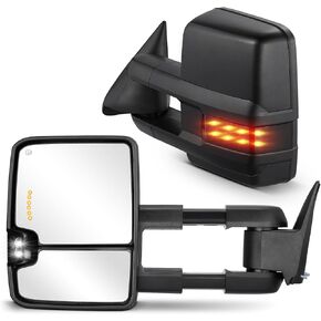 مرايا القطر Bdfhyk متوافقة مع Chevy 1988-1998 C1500/C1500 Suburban/C2500/C3500/K1500/Tahoe ، متوافقة مع GMC C2500/C3500/K1500/Yukon ، مرايا القطر المعدلة المدفأة ، سوداء ، سوداء ،