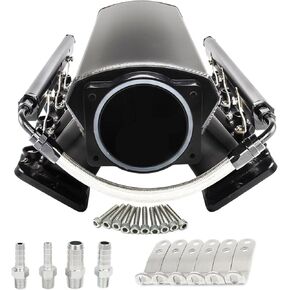 For LS LS1 LS2 LS6 Intake Manifold with Cathedral Port Compatible with Chevy 4.8 5.3 5.7 6.0 L (102MM Black)