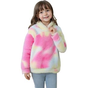 Wdirara Toddler Girl's Tie Dye Print Drop Counter Counder Witsshirts Long Sleeve Pullover Hoodies