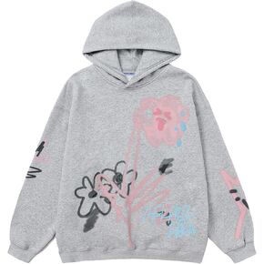 Aelfric Eden Womens Oversized Graphic Hoodies Cartoon Graffiti Print Hoodie Hooded Sweatshirt Unisex Long Sleeve Pullover