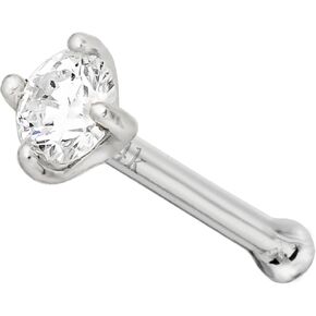 14kt الذهب مويسانيت الأنف مسمار 20G كرة أنف رن أنف stud - أبريل المولد حجر