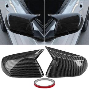Moonlinks Compatible with 2015-2024 Ford Mustang Side Ox Horn Mirror Cover Replacement Without Mirror Turn Signal, Glossy Black LH & RH Side Door Exterior Rearview Mirror Cap Trim(1 Pair?