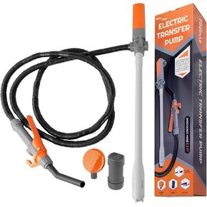TERA PUMP Liquid-Fuel Transfer Siphon - Electric or DC Inverter Cable Powered Portable Gas Can Pump (Gas, Diesel, AG Chemicals, E85, E15 and more) with 8 FT Extra Long Discharge Hose