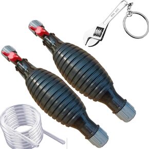 10FT High Flow Siphon Pump Durable Manual Siphon Pump, Gasoline Oil Water Fuel Diesel Transfer Siphon Sucker Pump,Mini Tool Keychain