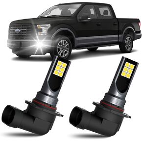 2pcs Fog Lights Fits for 2004-2023 Ford F150 Super Bright 6500K White Fog LED Bulbs Package