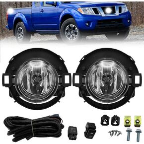 Fog Lights Assembly for 2005-2015 Nissan Xterra/ 2010-2016 2017 Nissan Frontier Fog Lamps With Switch Harness and Wiring Kit