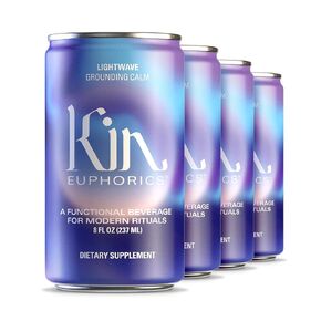 Kin Euphorics Lightwave غير الكحولي المشروبات الوظيفية | تهدئة العقل وينهض المزاج | Adaptogens ، nootropics ، reishi Mushroom & l-theanine | اللافندر-فانيلا ، ملح البحر المدخن والعروض | 8 fl oz (8pk)