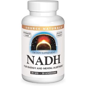 Source Naturals NADH 20mg, Boost Energy and Mental Alertness* - 20 Lozenges