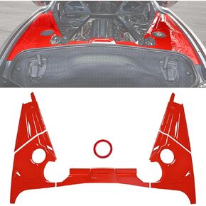 حواف مقصورة المحرك الخلفية ، أغطية غطاء محرك محاطة مناسبة لشيفروليه تشيفي كورفيت C8 Stingray Coupe 2020-2024 ، ل Z06 E-Ray 2023 2024 ، لوحات تزيين المحرك ، الأحمر ، 5pcs