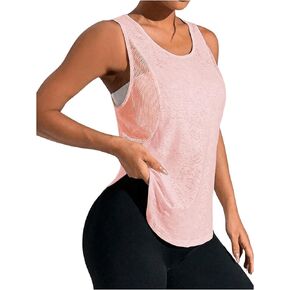 OYOANGLE Women's Mesh Workout Tank Top Athletic Running Sleeveless Shirts Yoga Gym Tops in Saudi Arabia