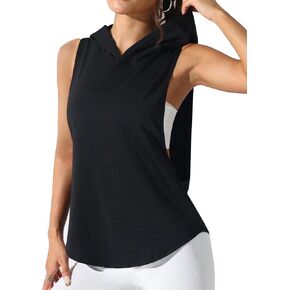 Remidoo Women's Sleeveless Hoodies Workout Tank Tops Activewear Open Side Shirts