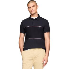 Tommy Hilfiger Men's Short Sleeve Casual Polo Shirts in Regular Fit with Stripe Designs
