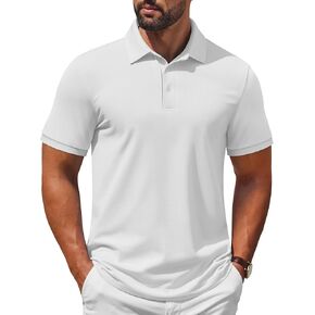 COOFANDY Mens Polo Shirt Short Sleeve Moisture Wicking Quick-Dry Golf Polo Athletic Tennis Collared T-Shirts