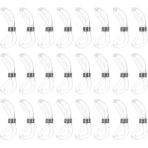 25 Pieces Eyeglass Chain Ends Adjustable Rubber Ends Connectors Silver Chain Holder Loops for Eyeglass Sunglasses Necklace Chain